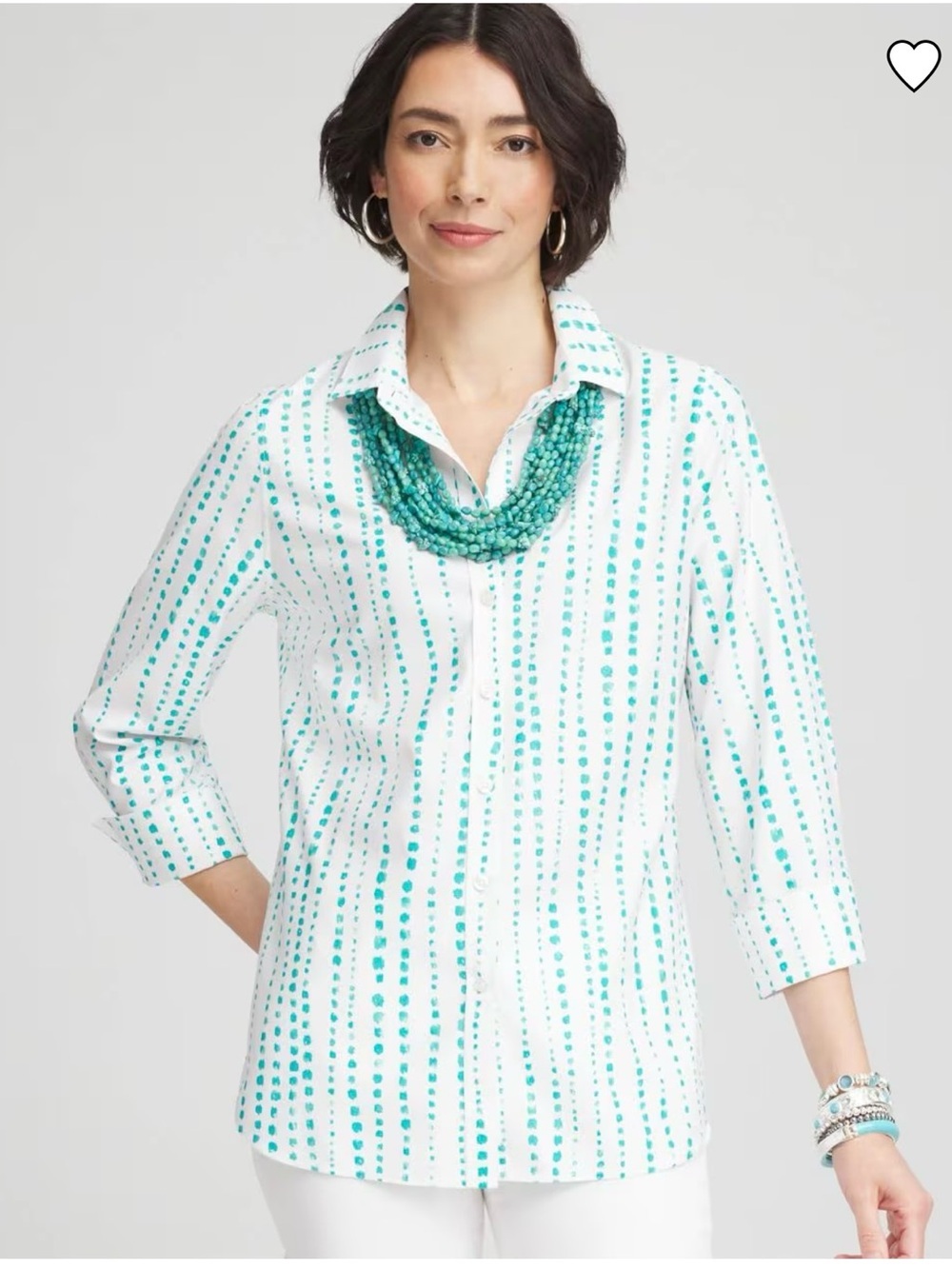 Chicoβs No Iron Sateen Bubble Print Shirt size:2 US 12